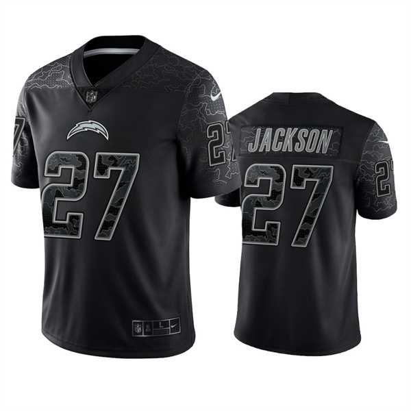 Men's Los Angeles Chargers #27 J.C. Jackson Black Reflective Limited Stitched Football Jersey,We sell and wholesale Men's Los Angeles Chargers #27 J.C. Jackson Black Reflective Limited Stitched Football Jersey on line form chian!